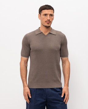 Brunello Cucinelli Коричневое поло M29400015