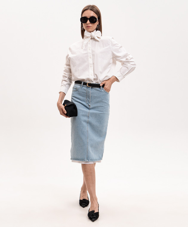 Magda Butrym Голубая джинсовая юбка с патчем логотипа DENIM15SKIRT179526 изображение 2