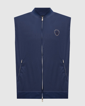 Brunello Cucinelli Синій жилет з принтом емблеми MB4229083T
