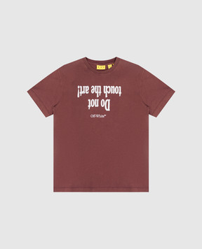 Off-White Детская бордовая футболка Art Quote 44BAA002F26J00B