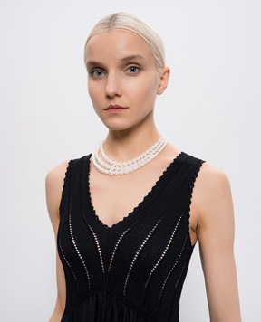 Madreperla Белое многослойное колье с бусинами в виде жемчуга 210125