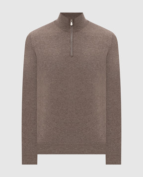 Brunello Cucinelli Коричневий джемпер з кашеміру M2200124