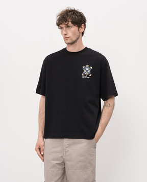 Off-White Чорна футболка Jewel Arrow з кристалами 44MAA120S26J003