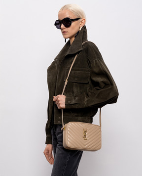 Saint Laurent Бежевая кожаная сумка кросс-боди LOU 761554DV707