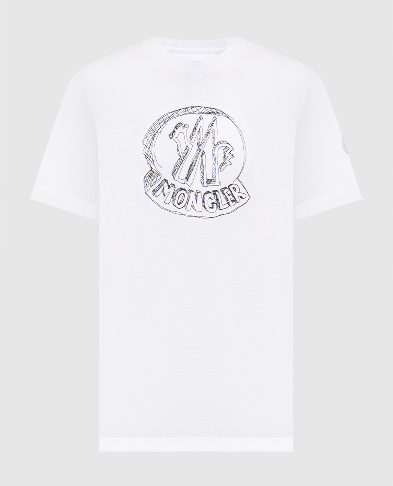 

Белая футболка с вышивкой логотипа, Белый, Футболки