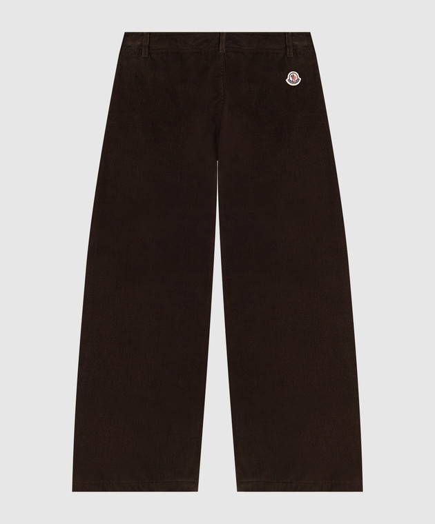 Moncler ENFANT Детские коричневые вельветовые брюки L29542A0000854APL изображение 2