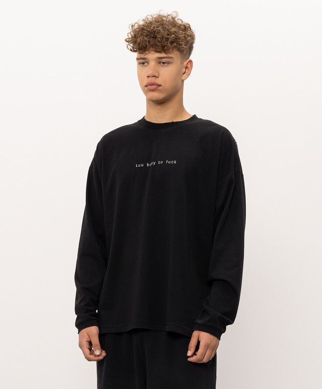 Vetements Черный лонгслив MH27LS198Bm изображение 3