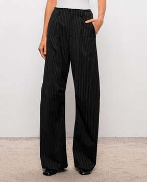 Maison Margiela MM6 Темно-серые брюки в полоску S62KB0274MTN198