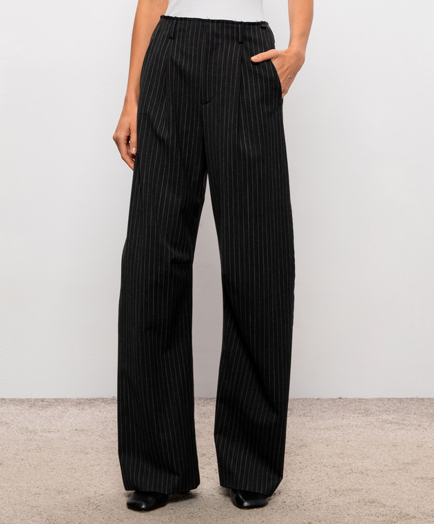 Maison Margiela MM6 Темно-серые брюки в полоску S62KB0274MTN198 изображение 3