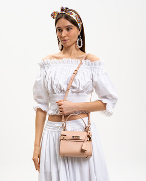 Gianni Notaro Бежева шкіряна сумка Ruga 098RUGAORO