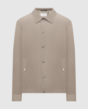 Brunello Cucinelli Куртка цвета хаки из шелка MZ4216541