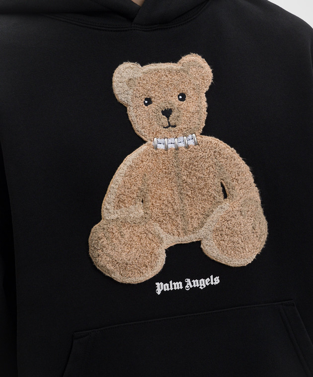 Palm Angels Чорне худі з нашивкою Bear PMBB17DS26FLE00C зображення 5