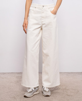 Brunello Cucinelli Білі джинси з патчем логотипа M0H81P4075