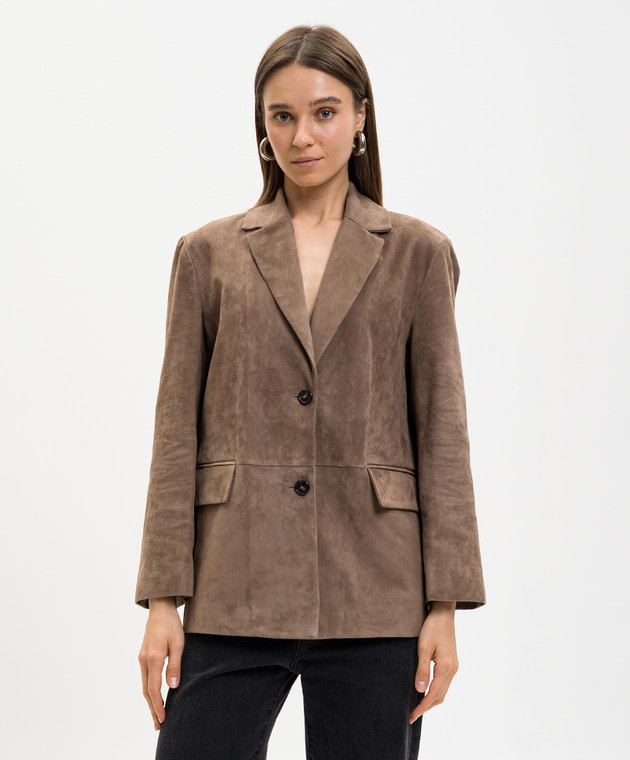 Max Mara Коричневий замшевий жакет SMMANFORA зображення 3