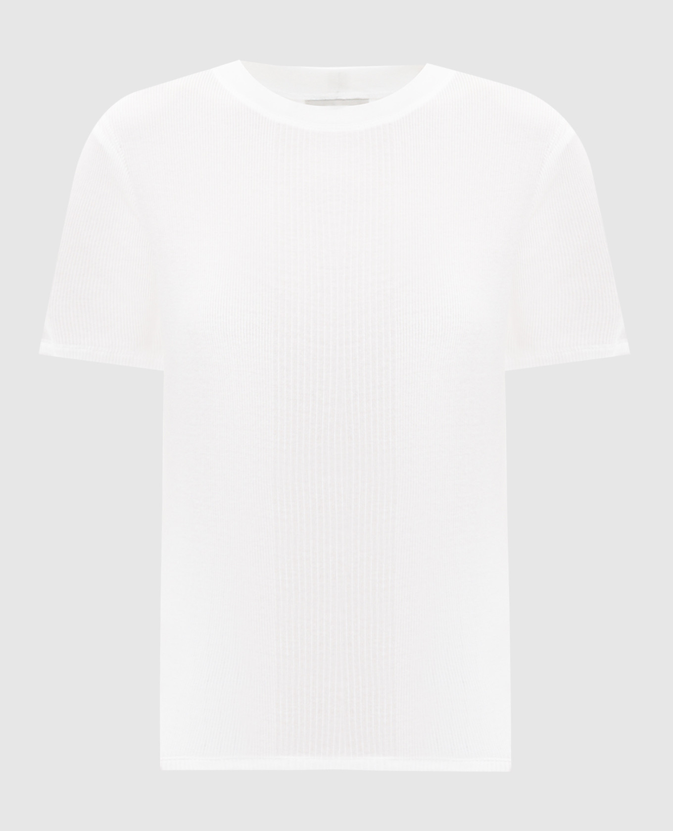 Белая футболка AVALYN в рубчик