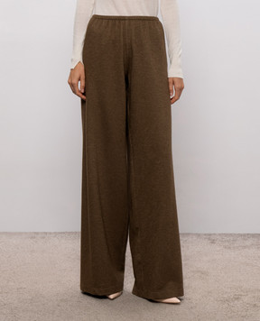 Ermanno Scervino Коричневые брюки из кашемира и шелка D492P754PHP