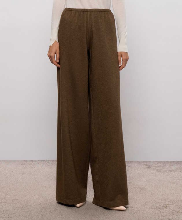 Ermanno Scervino Коричневые брюки из кашемира и шелка D492P754PHP изображение 3