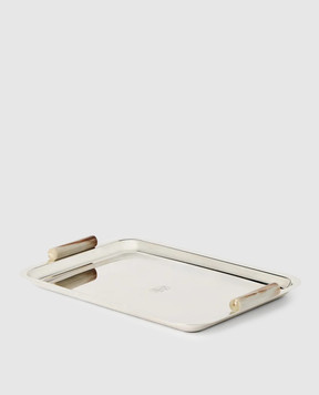 Brunello Cucinelli Сріблястий піднос з рогом буйвола MLOGTXMS02