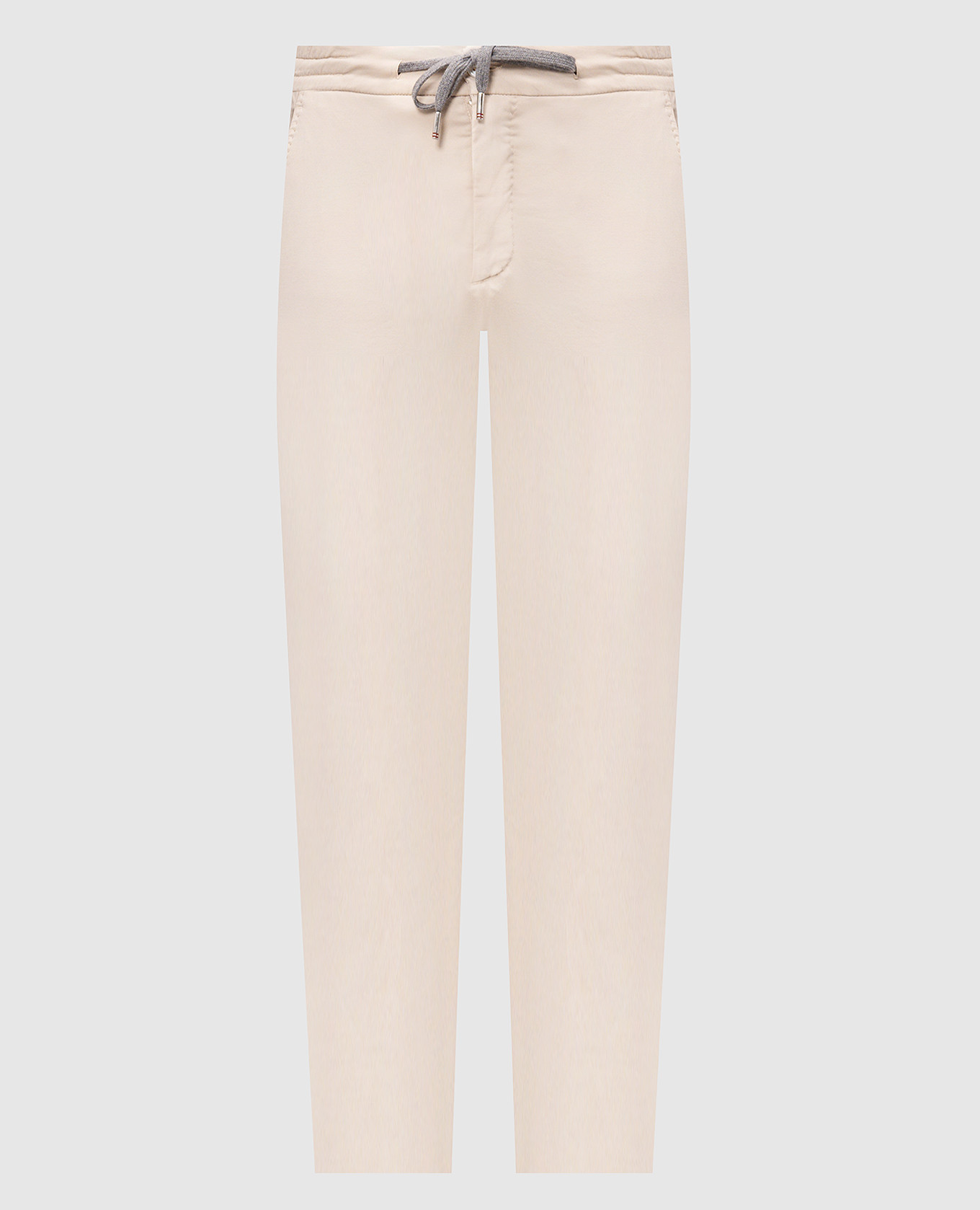 Бежевые брюки с шелком