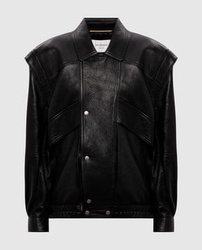 Saint Laurent Чорна шкіряна куртка 842784YCNF2
