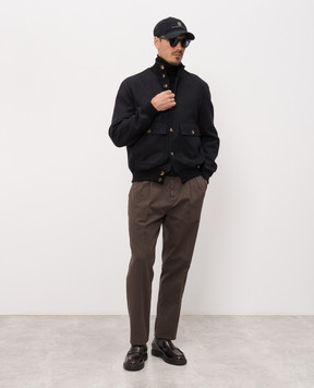 Brunello Cucinelli Чорний гольф з вовни та кашеміру M2400103
