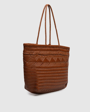 Gianni Chiarini Коричнева шкіряна плетена сумка-тоут Paloma з брелоком BS11372COMMPLINT