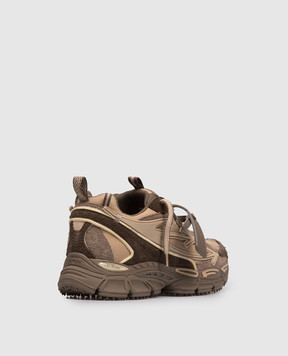 Off-White Коричневі комбіновані кросівки Be Right Back з логотипом OMIA295S26LEA001