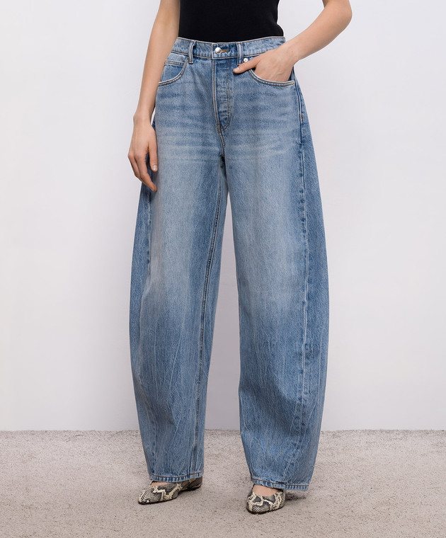 Alexander Wang Синие джинсы-бананы с прорехами 4DC2264993 изображение 3