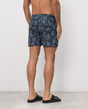 ISAIA Сірі шорти для плавання в брендовий принт COSI19BW252