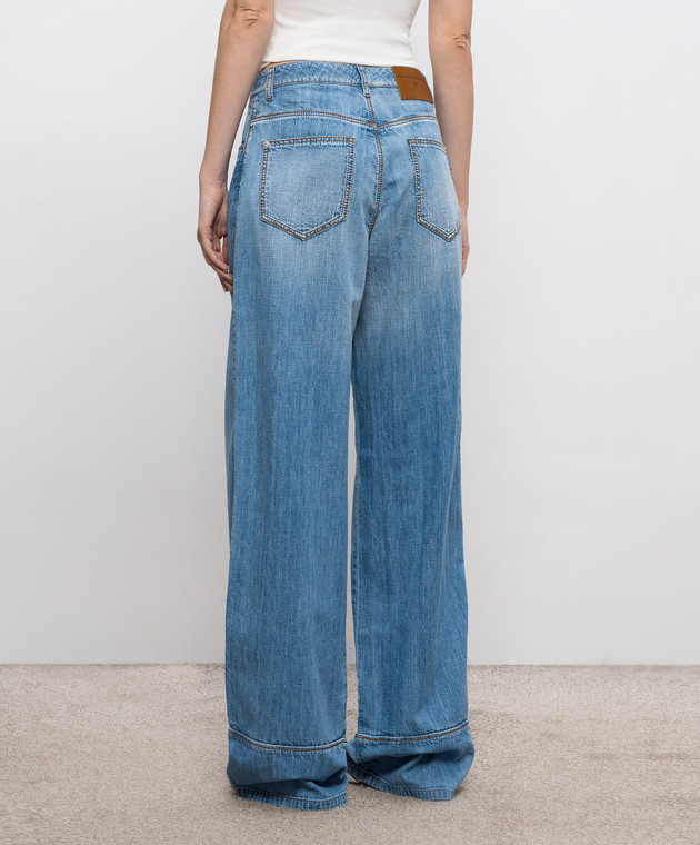 Ermanno Scervino Голубые джинсы с эффектом потертости D487P304FRQ изображение 4