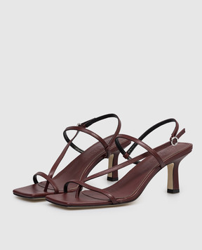 Aeyde Бордові шкіряні босоніжки Elise HS0172001012126