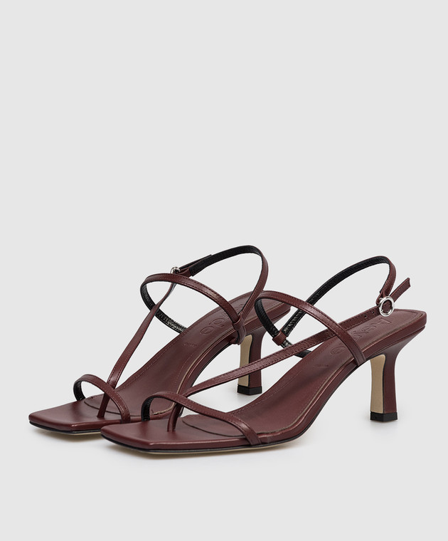 Aeyde Бордові шкіряні босоніжки Elise HS0172001012126 зображення 2