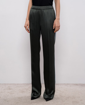 Tom Ford Зеленые спортивные штаны из шелка с лампасами PAW678FAX1669