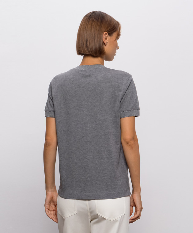 Brunello Cucinelli Серая футболка с люрексом ML944VL500 изображение 4