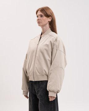 Maison Margiela MM6 Бежевий бомбер з вишивкою емблеми S52AM0369M36019