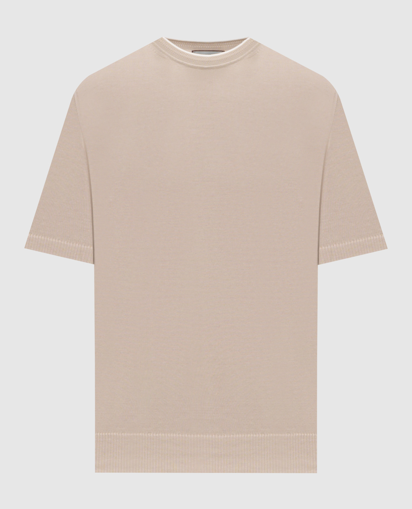 Бежевая футболка из хлопка