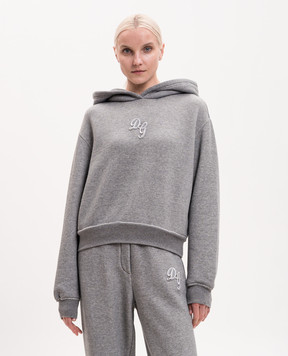 Dolce&Gabbana Сіре худі з нашивкою монограми F9S47ZGDDME