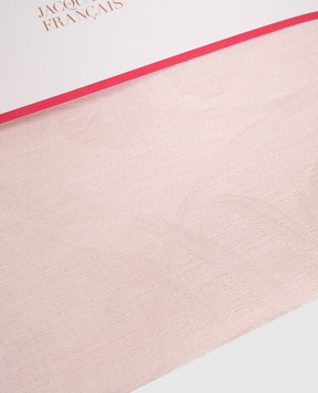 Le Jacquard Fraincais Рожева скатертина Tivoli з льону в тканий візерунок 22493