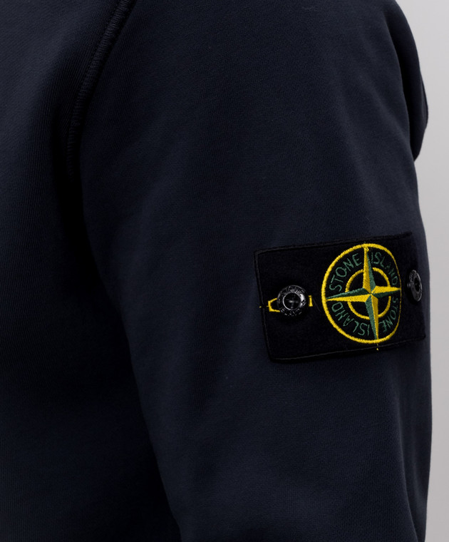 Stone Island Синие худи с патчем логотипа L1S156100062S0051 изображение 4