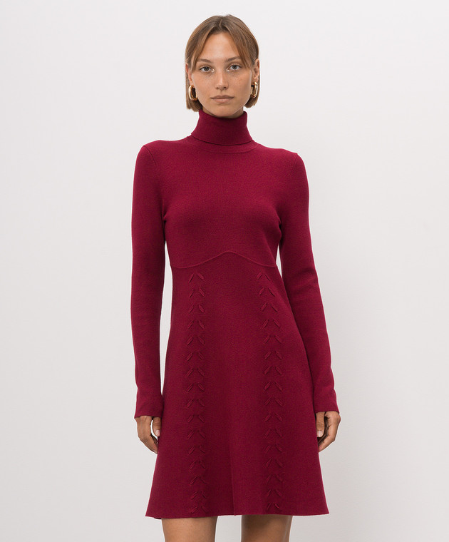 Twinset Бордовое платье мини 262AP3110 изображение 3