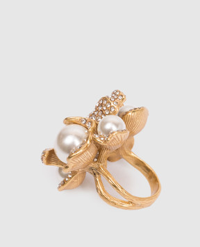 Dolman Bijoux Золотиста каблучка Aida з кристалами 40599