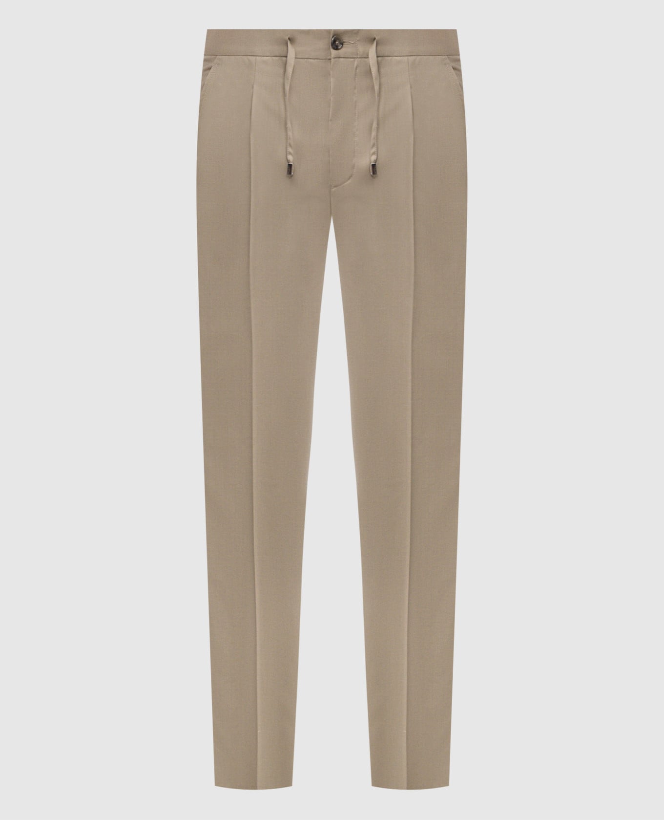 Брюки из шерсти цвета хаки