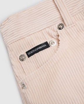 Dolce&Gabbana Дитячі бежеві вельветові штани з логотипом L52F79FUVB2812+