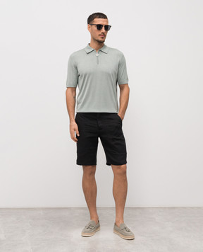 Stefano Ricci Зелене поло із шовку з емблемою K414000P31F26160