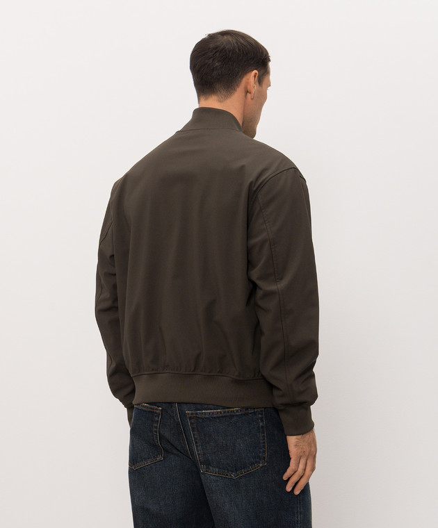 Stone Island Коричневый бомбер с патчем логотипа L2S15Q100006S0B22 изображение 4