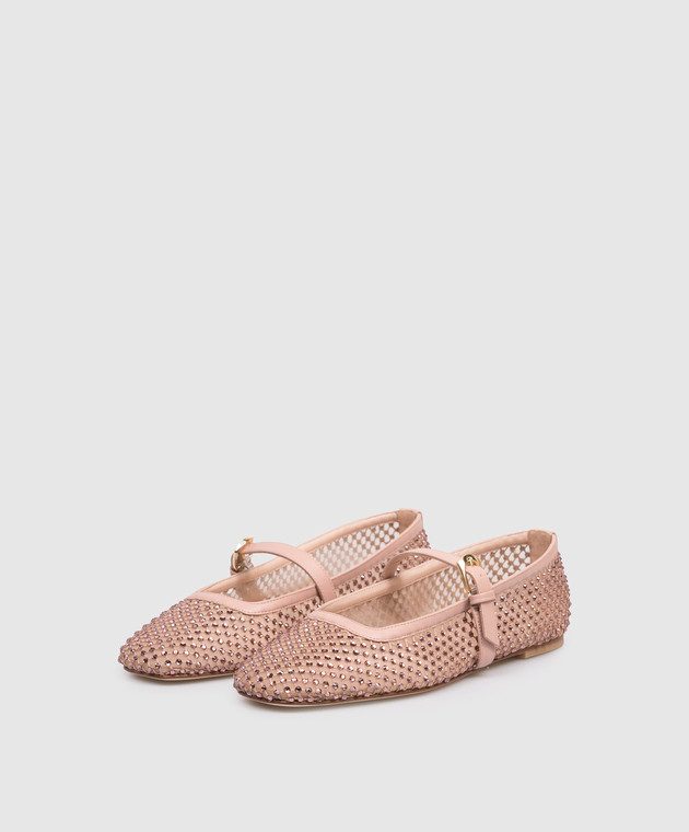 Stuart Weitzman Рожеві балетки Bareitall з кристалами SN800 зображення 2