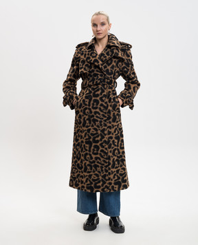 Simkhai Двобортне пальто з вовною в анімалістичний принт 6257050W