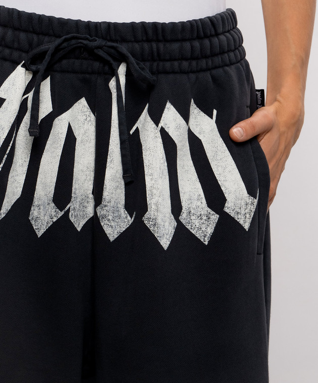 Palm Angels Черные спортивные брюки с принтом логотипа PAMCH005FL001w изображение 5
