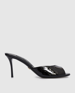 Dolce&Gabbana Чорні шкіряні лаковані мюлі Keira CR2023A1471