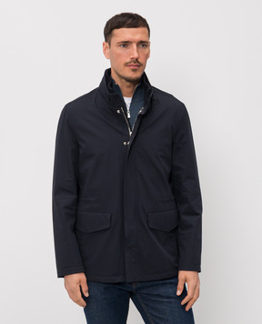 Enrico Mandelli Синяя куртка с вышивкой логотипа 3T551A6033